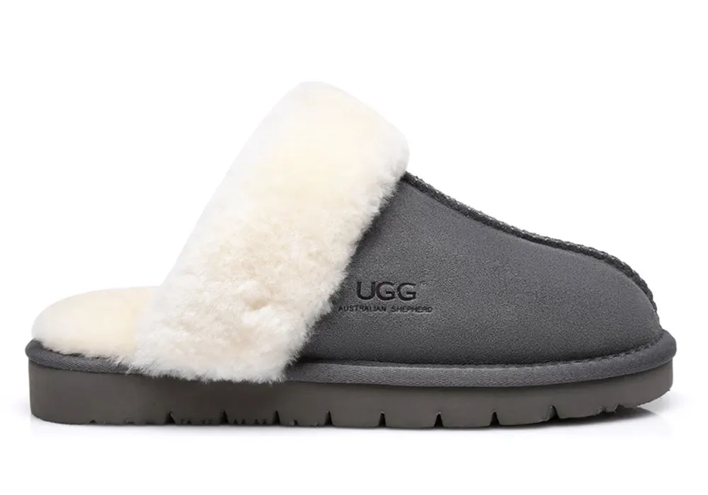 UGG Australian Shepherd Comfortable Unisex Muffin Scuff Slippers Instant Comfort Step Leather