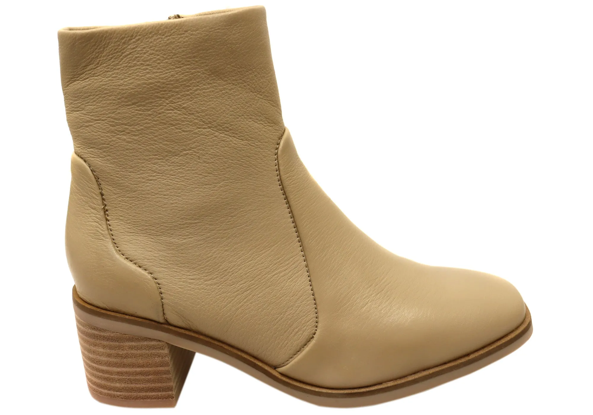 Hush Puppies Superb Womens Leather Comfortable Mid Heel Ankle Boots anti-odor Built For Work
