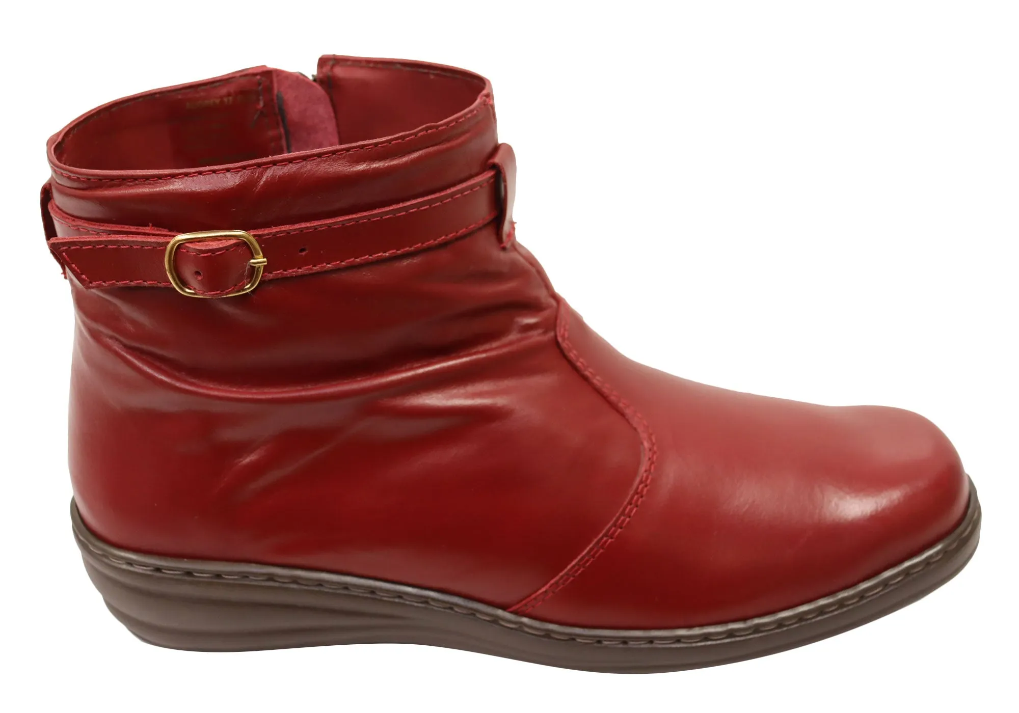 Mironneli Audrey Womens Comfortable Brazilian Leather Ankle Boots Elastic Band
