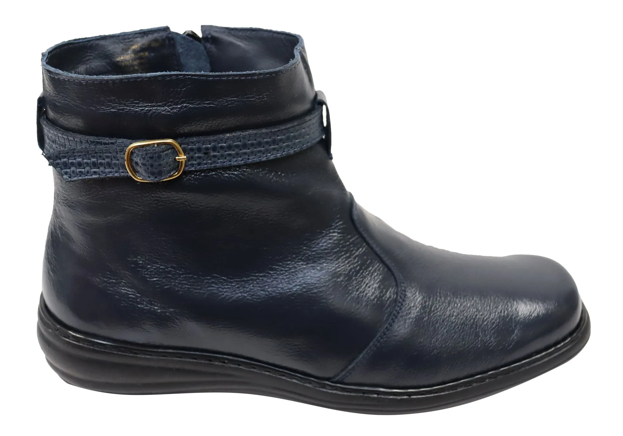 All weather Distressed finish Mironneli Audrey Womens Comfortable Brazilian Leather Ankle Boots