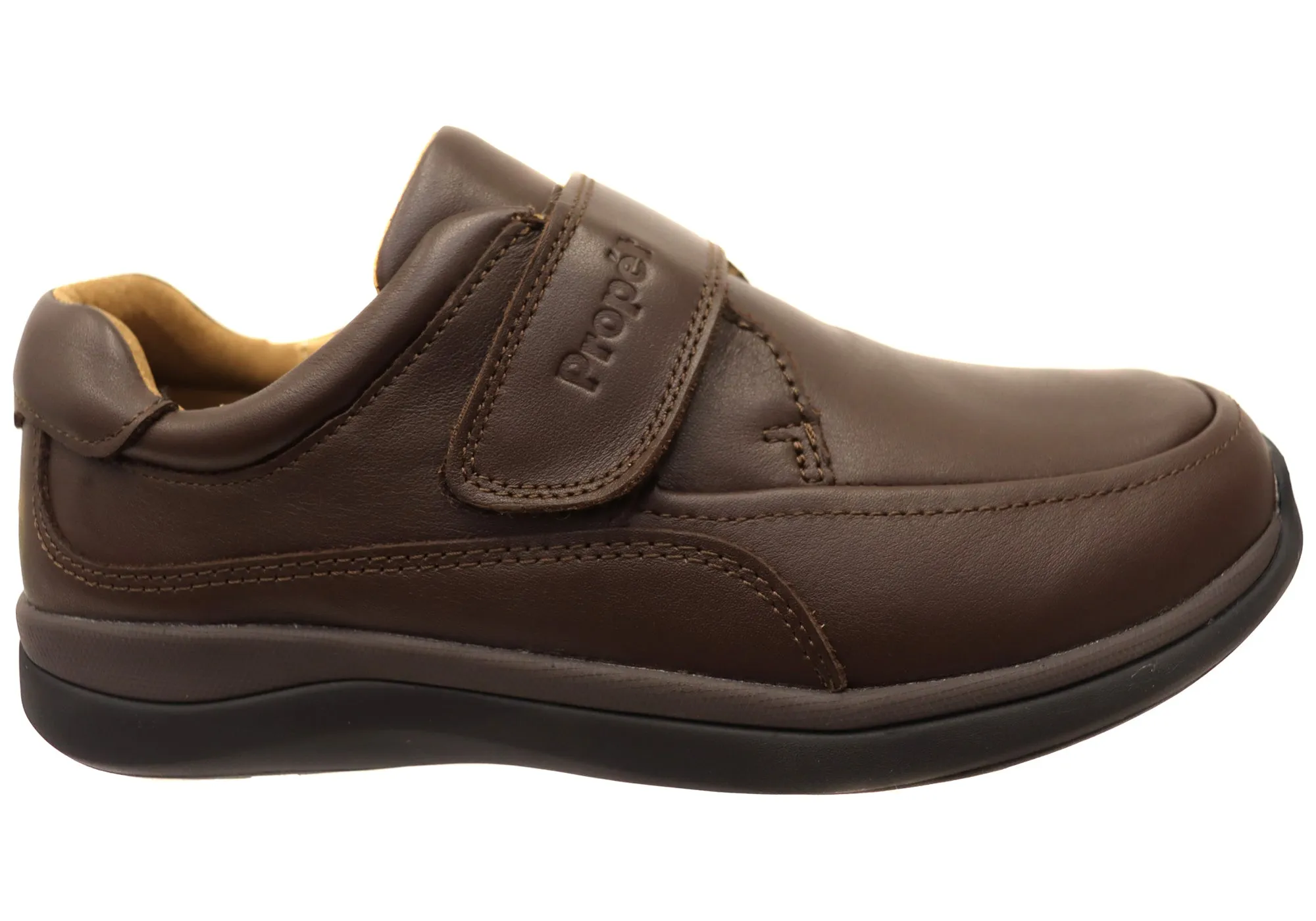 Day Long School Style Propet Mens Parker 3E Extra Wide Leather Adjustable Strap Shoes