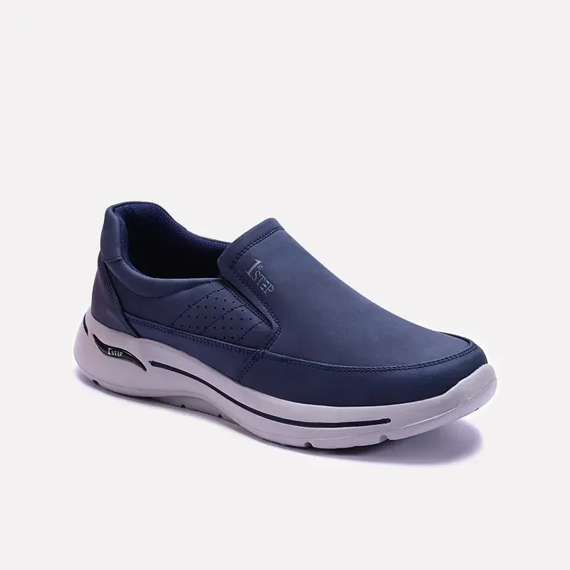 Blue Comfy Slip On Sneakers 0120567 Supportive Heel Counter