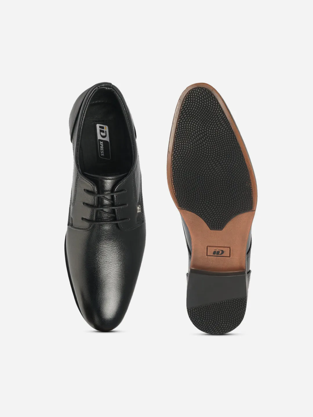 Men's Black Round Toe Lace Up Formal (ID6023) Patent Gloss windproof