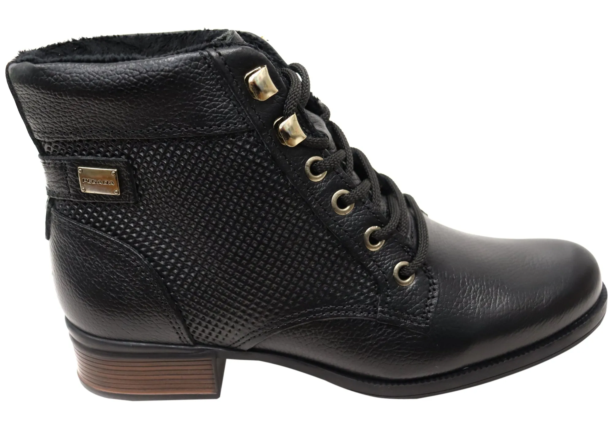 Pegada Minki Womens Comfortable Brazilian Leather Lace Up Boots Good elasticity