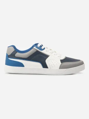 Men's Navy White Lace Up Fashion Sneakers (IX6013) Fit Profile Dynamic Lacing System