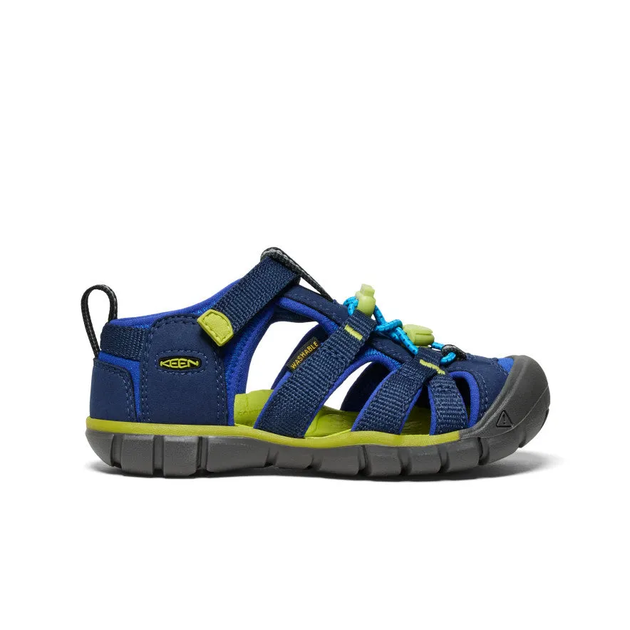 Breathable Flats Slip Off Little Kids' Seacamp II CNX  |  Naval Academy/Chartreuse