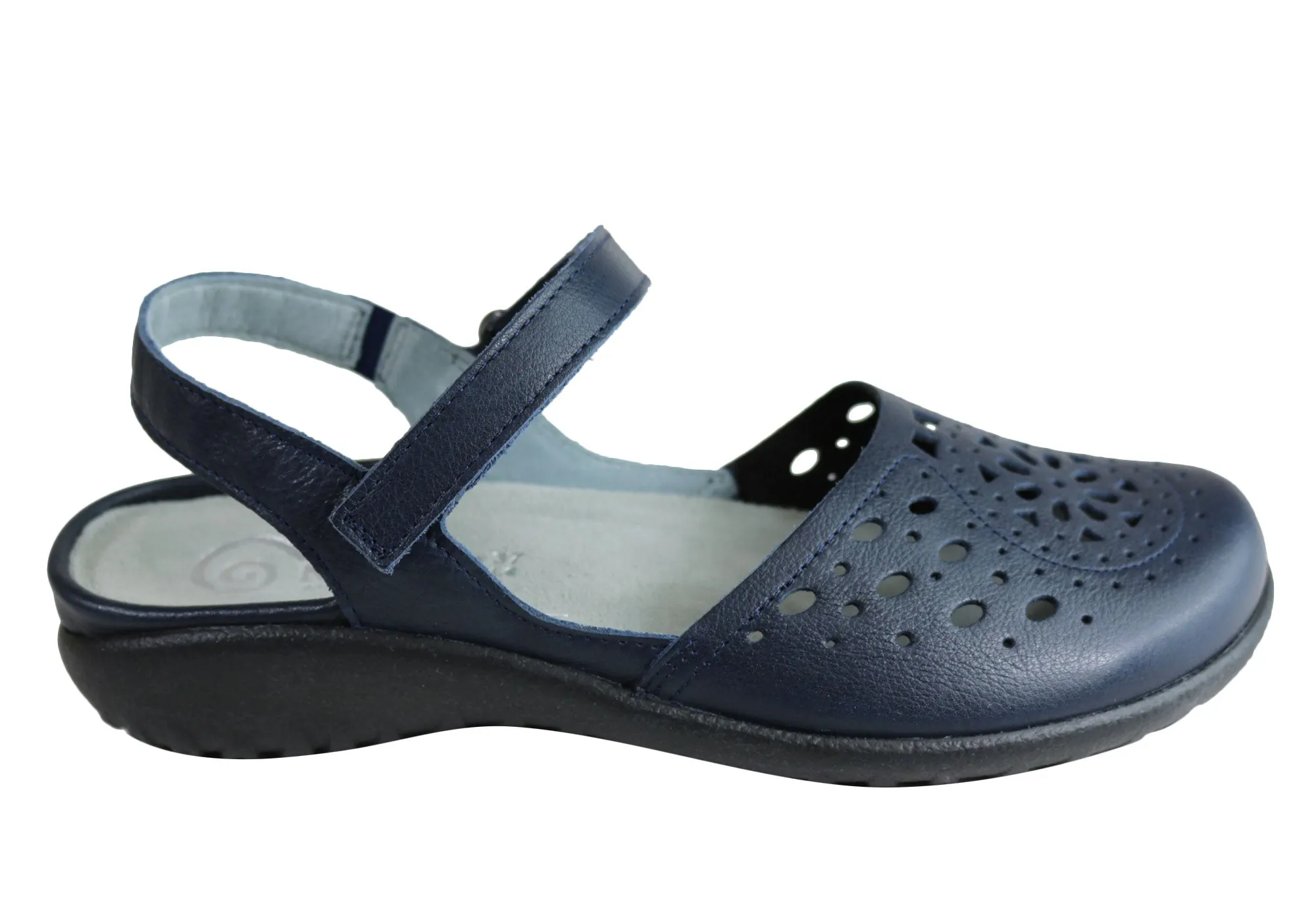 Naot Arataki Womens Closed Toe Orthotic Friendly Leather Flat Sandals Heel