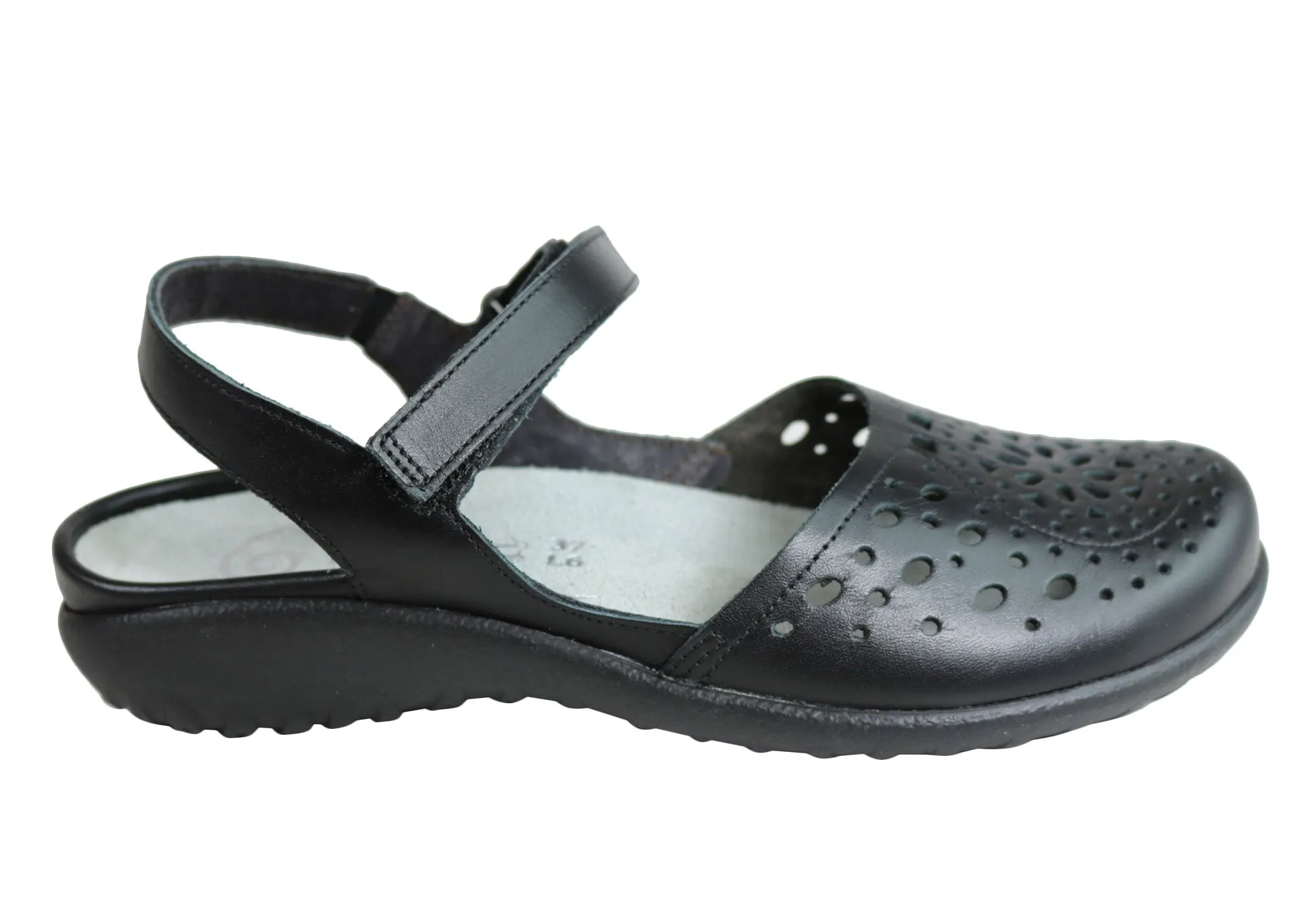 Naot Arataki Womens Closed Toe Orthotic Friendly Leather Flat Sandals Chic Practical