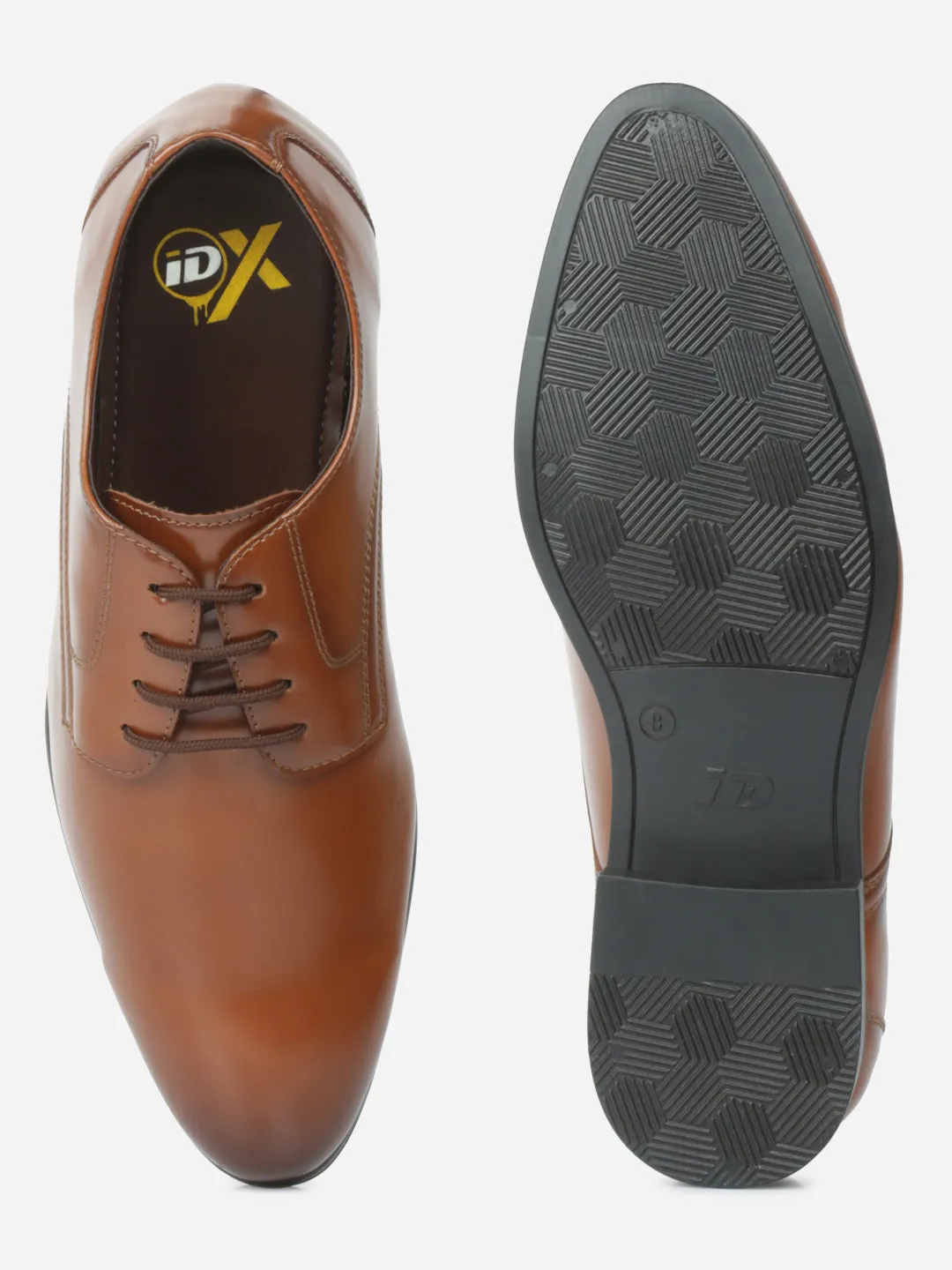 Editorial Look Men's Tan Round Tow Lace up Formal (IX1082)