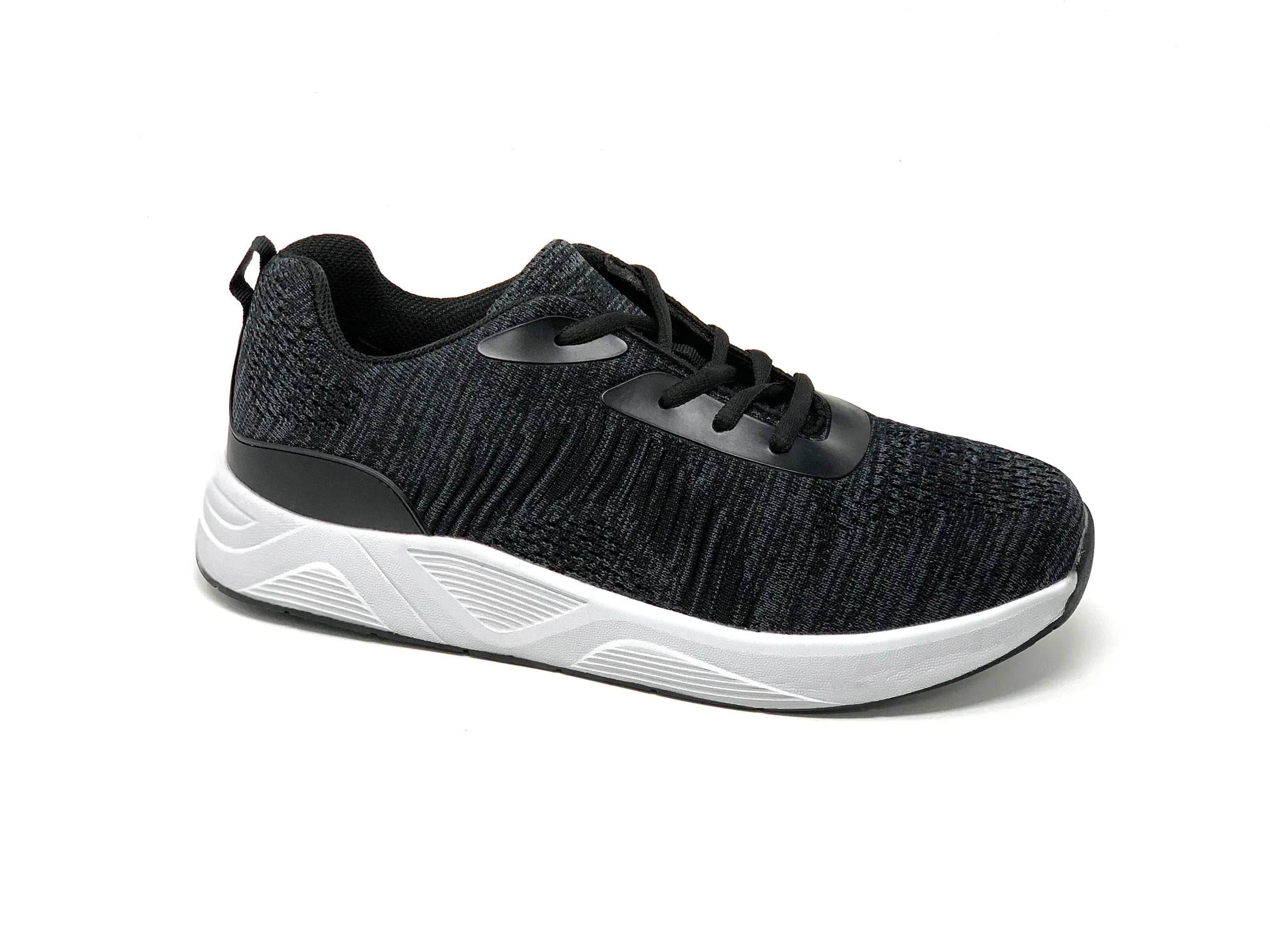 Energy return Lace Up Style FITec 9709 Grey - Men's Knitted Walking Comfort Shoe