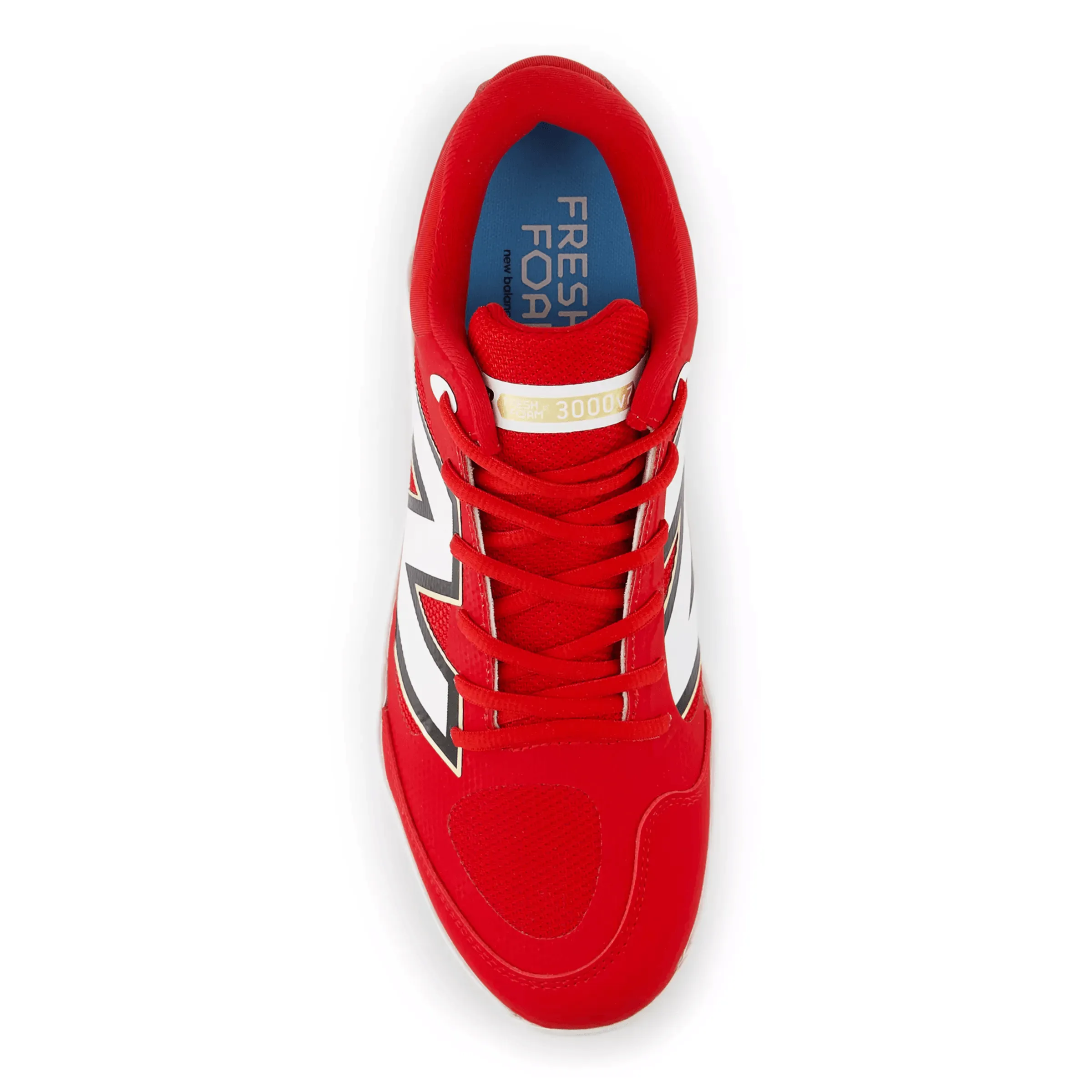 Comfort Midsole Gloss Finish New Balance Men's Fresh Foam 3000 v7 Molded Baseball Cleats - Red - PL3000R7