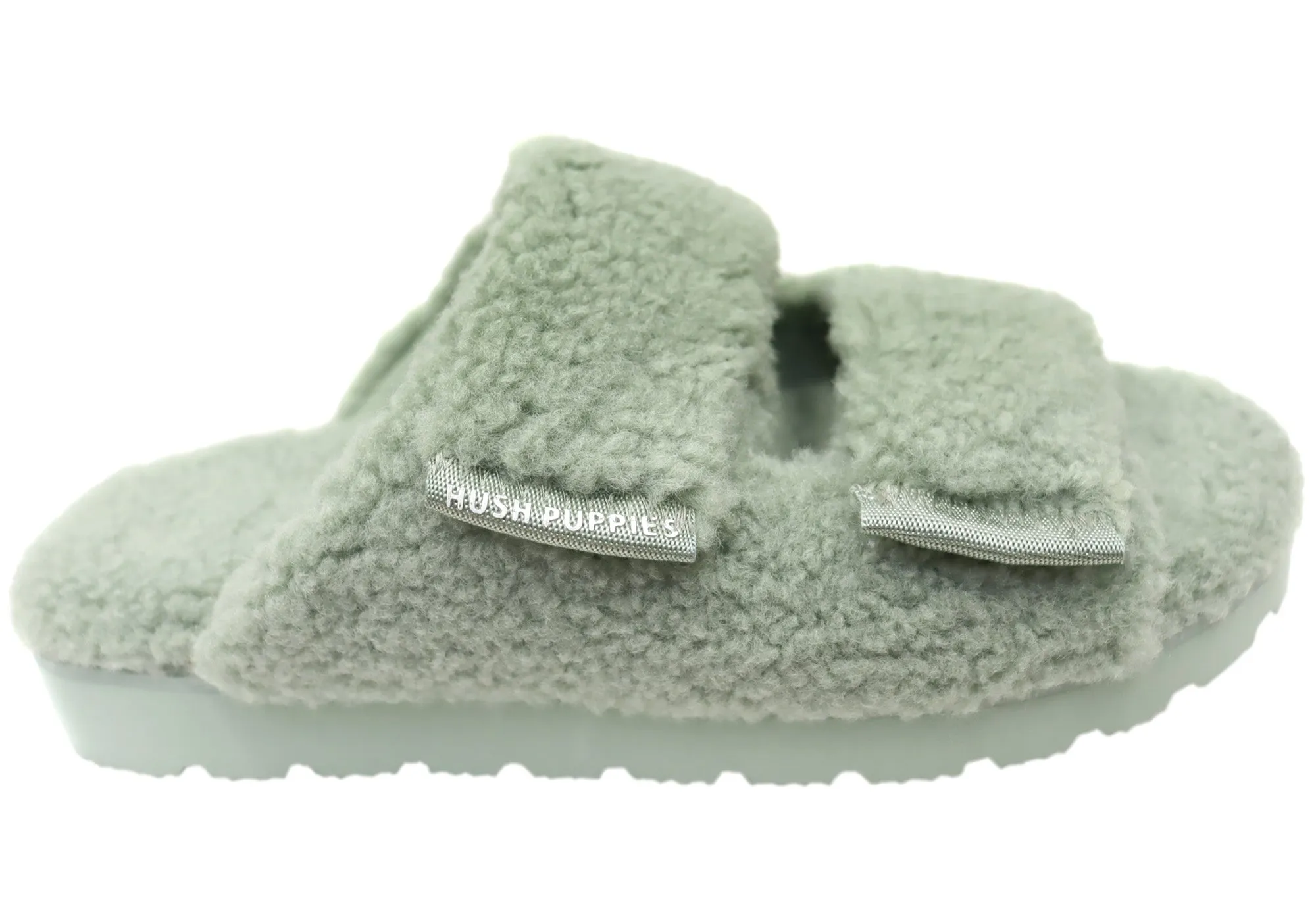 Elastic Sling Round Toe Hush Puppies Fluffy Womens Comfortable Open Toe Slippers