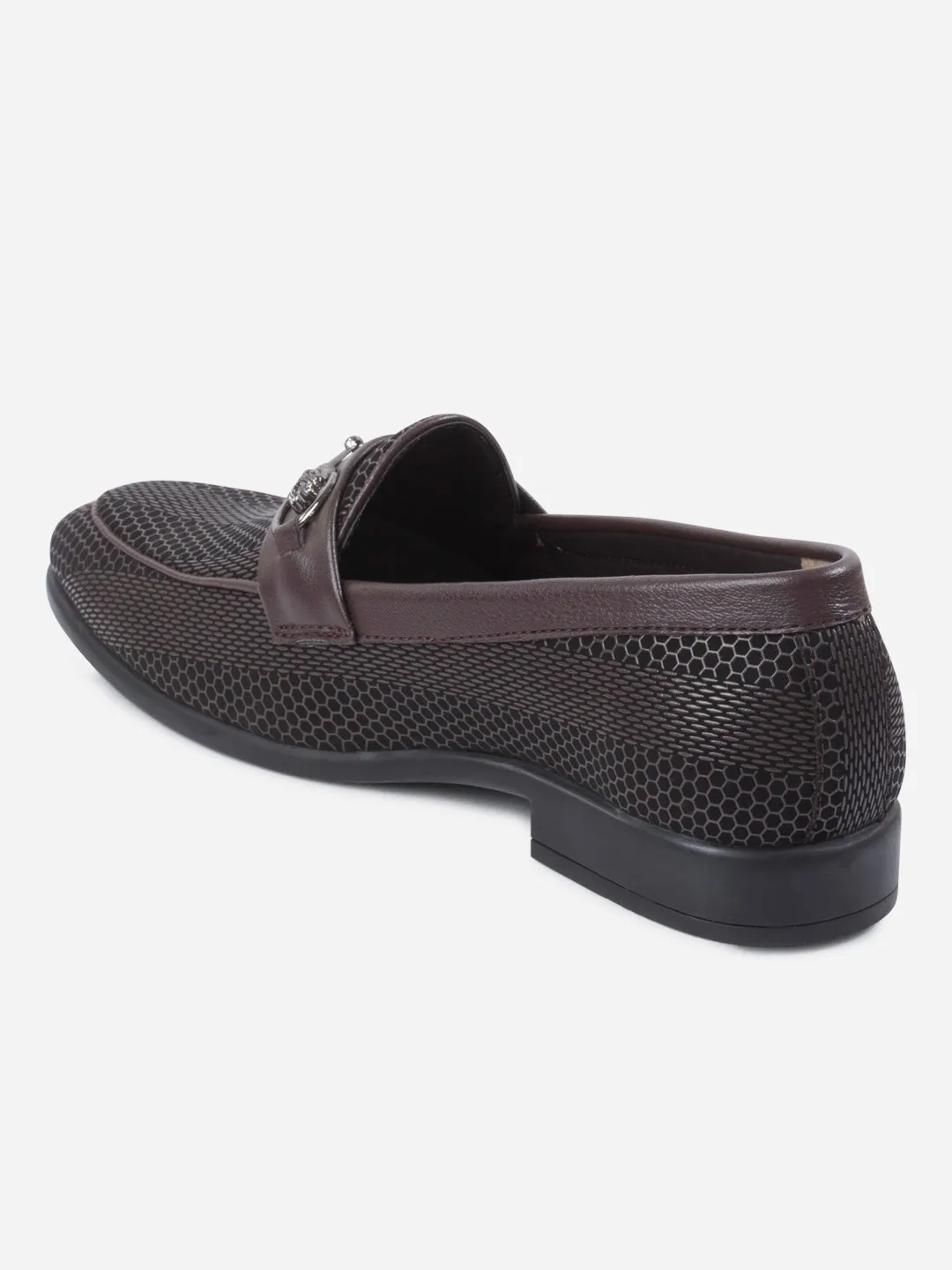 Rubber Sole Men's Brown 3D Finish Fashion Slip On (IX1085)