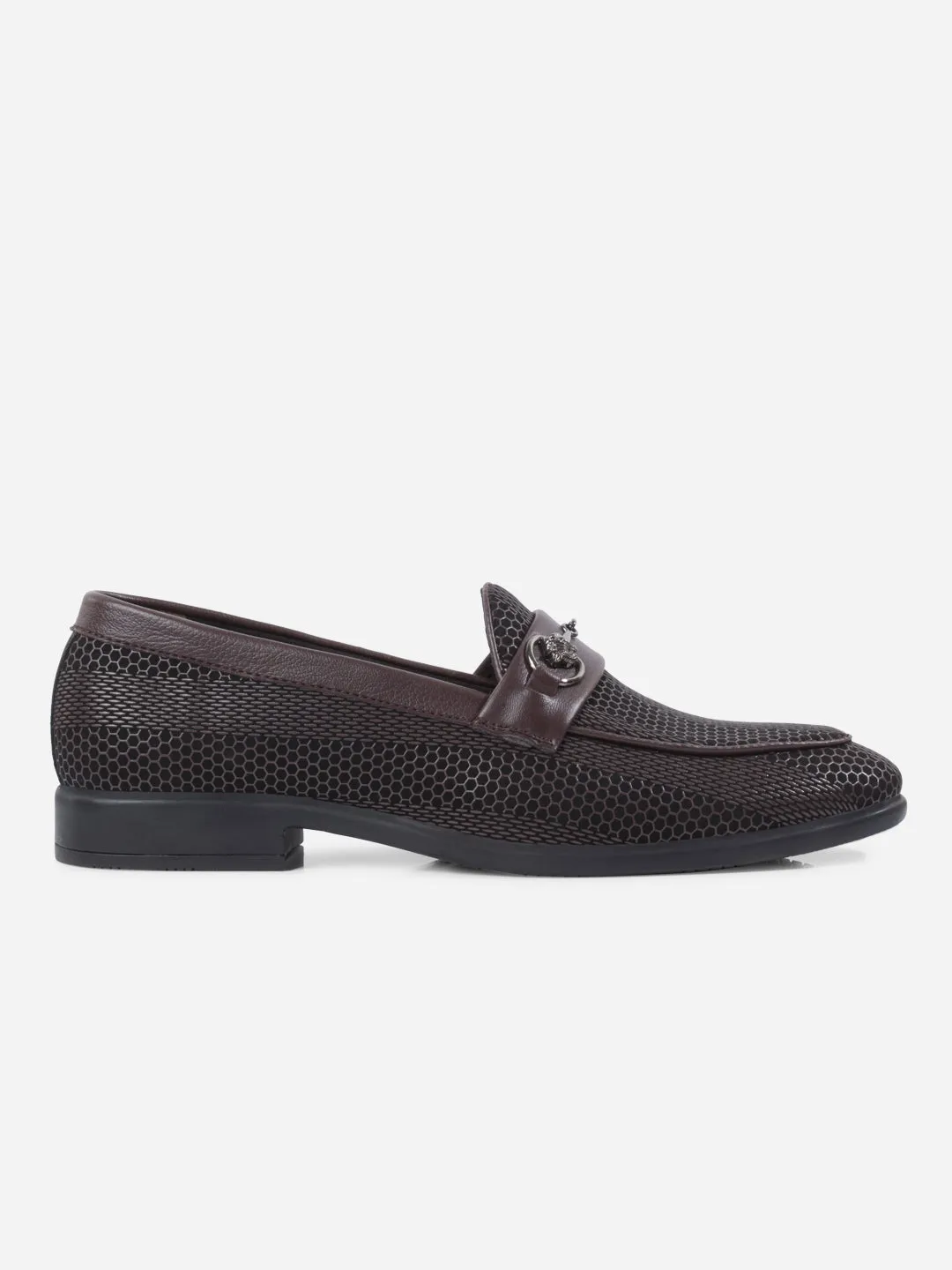 Stacked Heel Prime Move Men's Brown 3D Finish Fashion Slip On (IX1085)