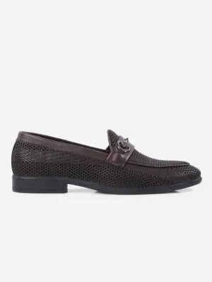 Stacked Heel Prime Move Men's Brown 3D Finish Fashion Slip On (IX1085)