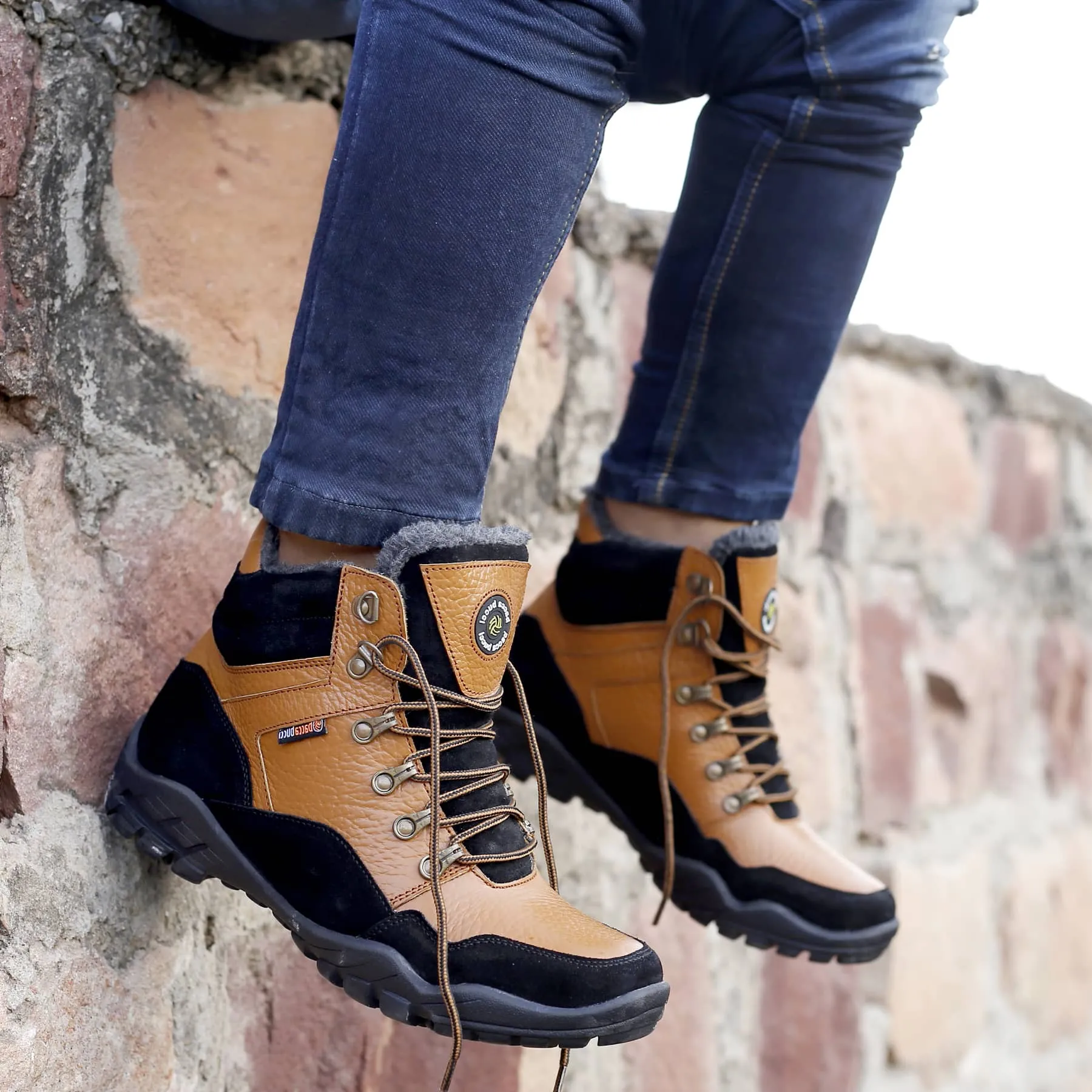 synthetic leather Bacca Bucci Genuine leather Grain Boots with Fur