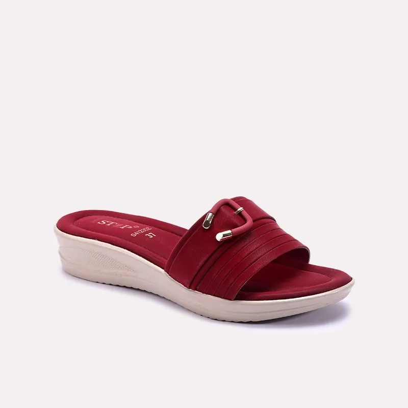 Maroon Comfy Casual Slippers 0412852 Year long Autumn Tone