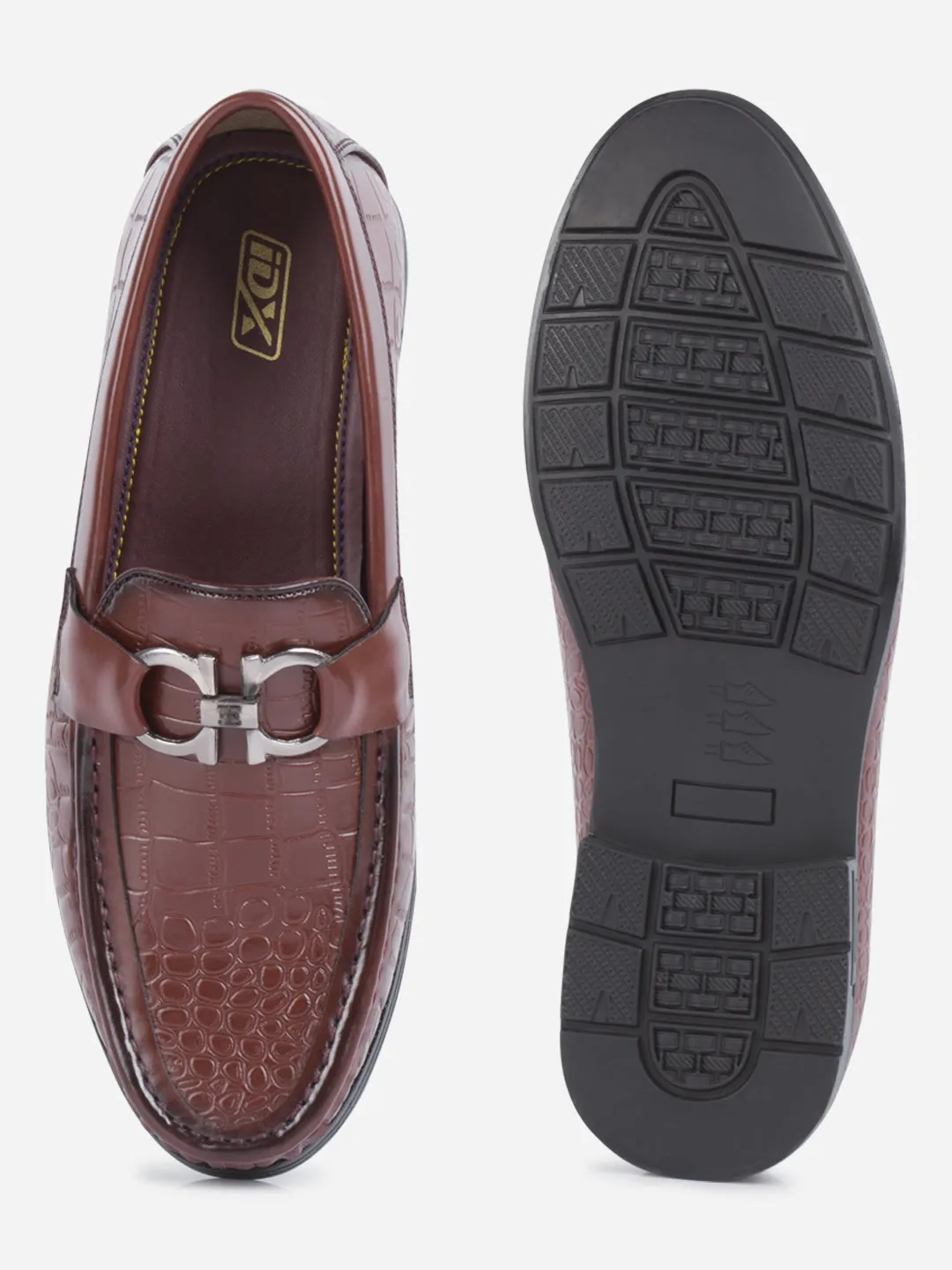 Power Walk Smooth Grain Men's Cherry Moc Toe Buckle Loafer (IX4116)