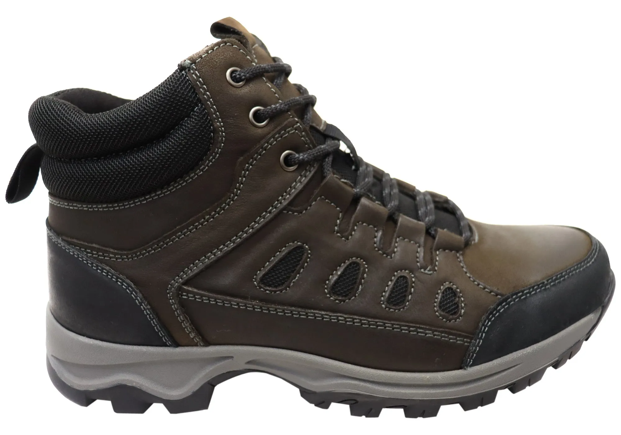 Explorer Capper Mens Comfortable Lace Up Hiking Boots Outback Travel Premium Leather