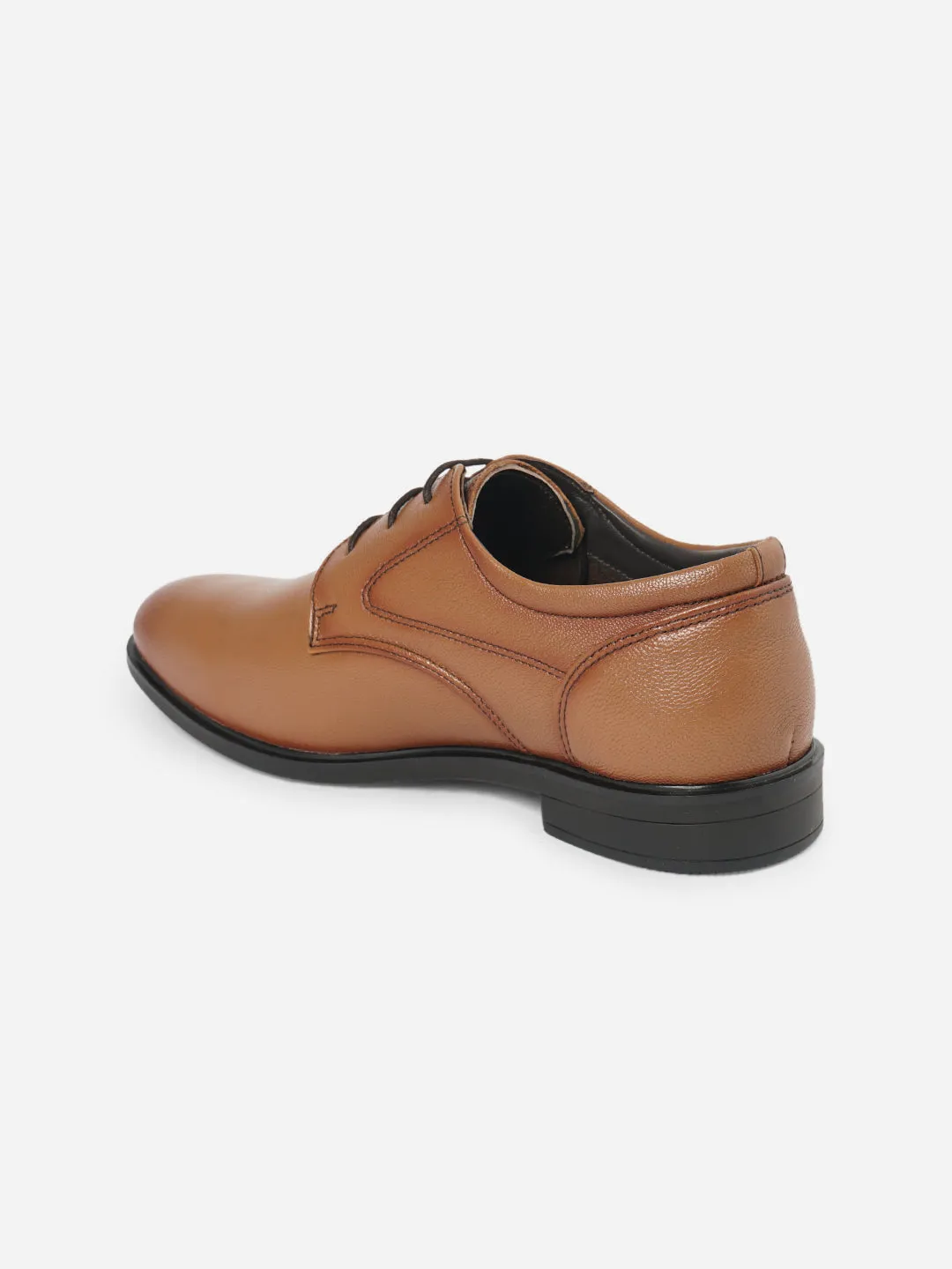 Men's Tan Round Toe Lace Up Formal (ID6023) Real Work Wide fit