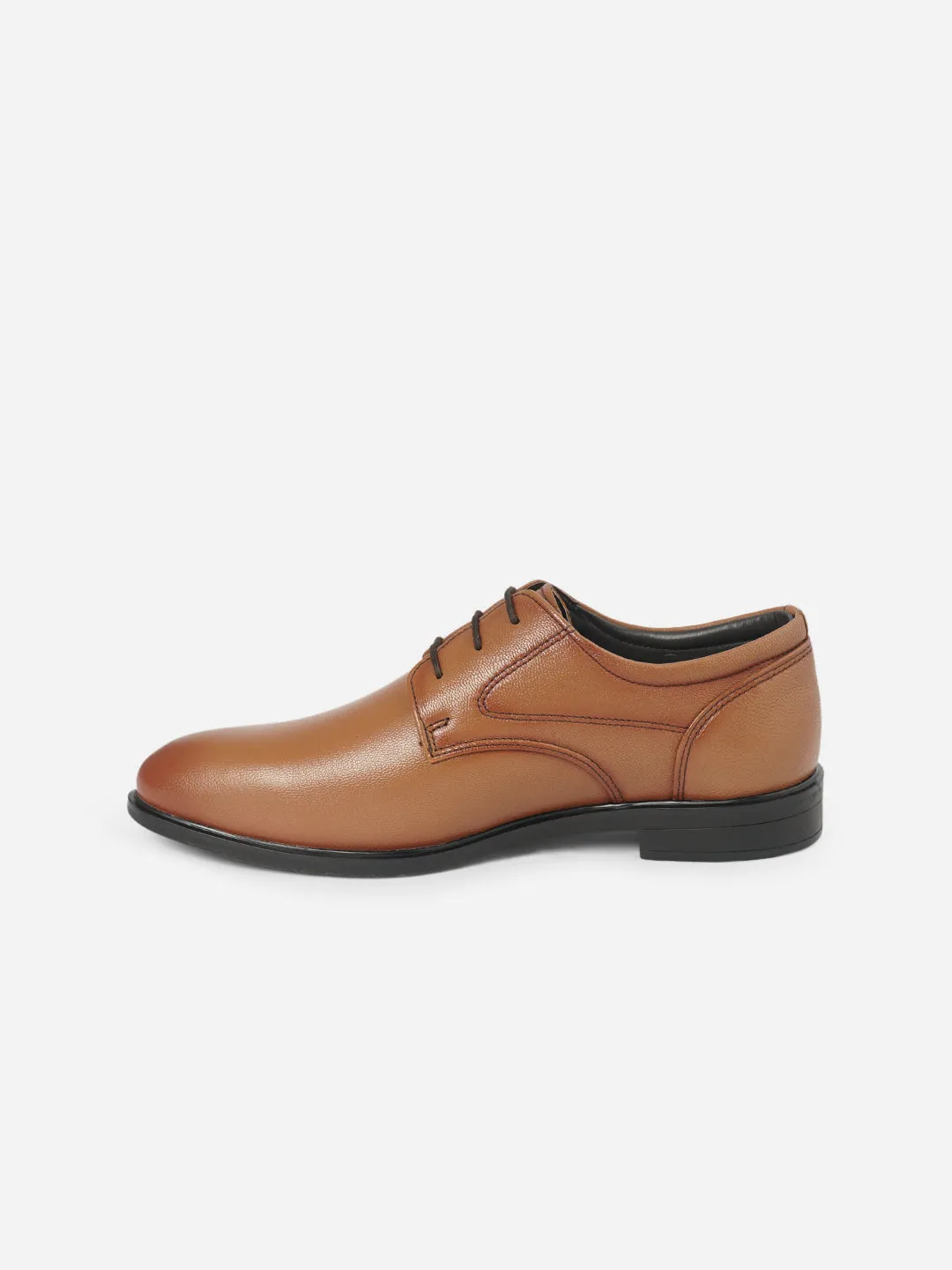 Men's Tan Round Toe Lace Up Formal (ID6023) Minimalist Look Narrow Shape