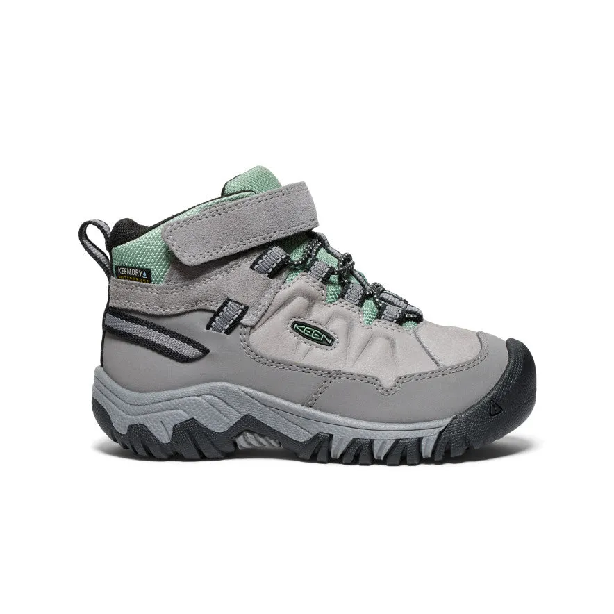 Seamless Comfort Rough Terrain Ranch Wear Little Kids' Targhee IV Waterproof Hiking Boot  |  Alloy/Granite Green