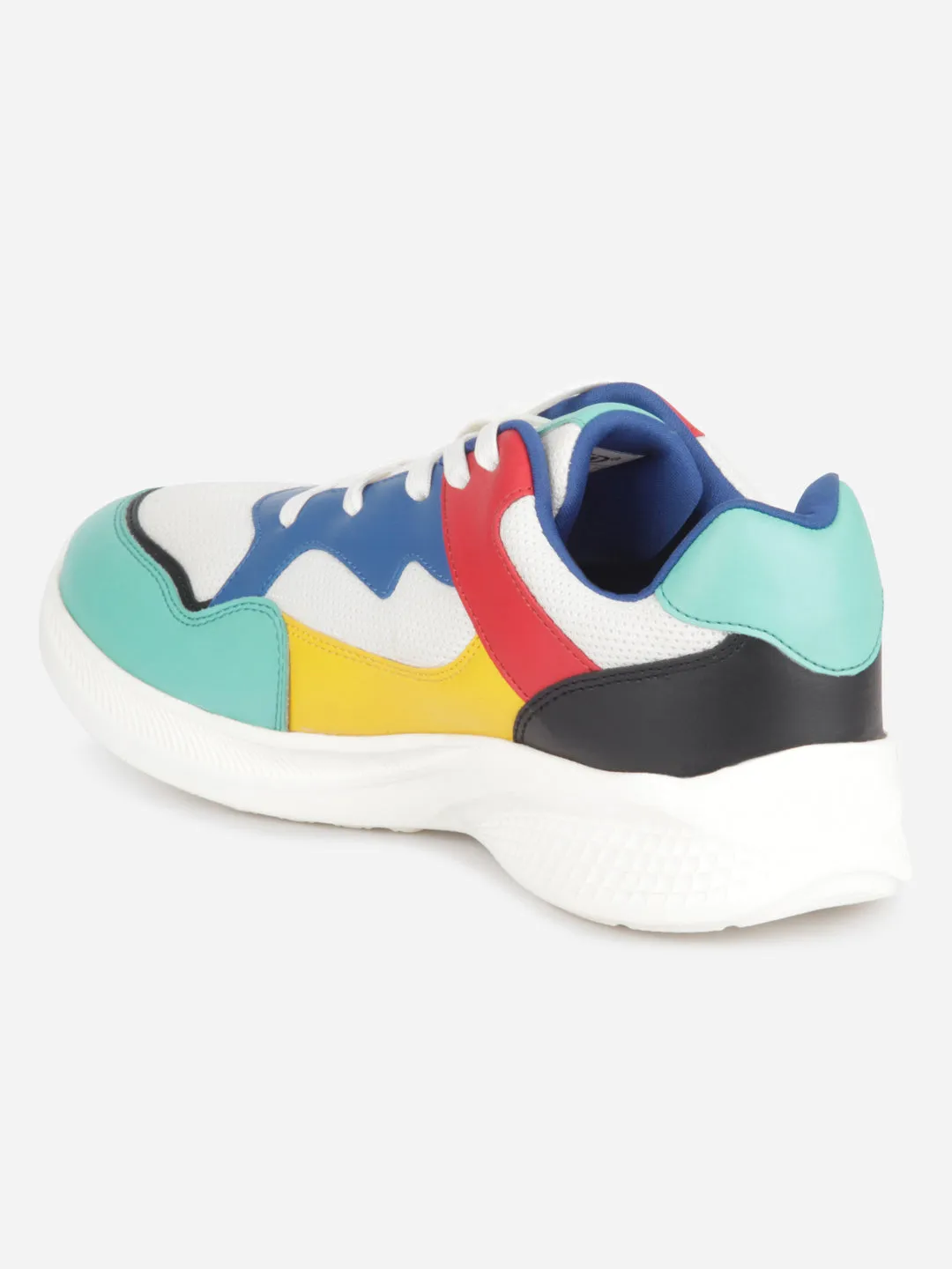Classic Wear Comfortable Stretch Men's Colourblocked Lace Up Sneakers (IX7136)
