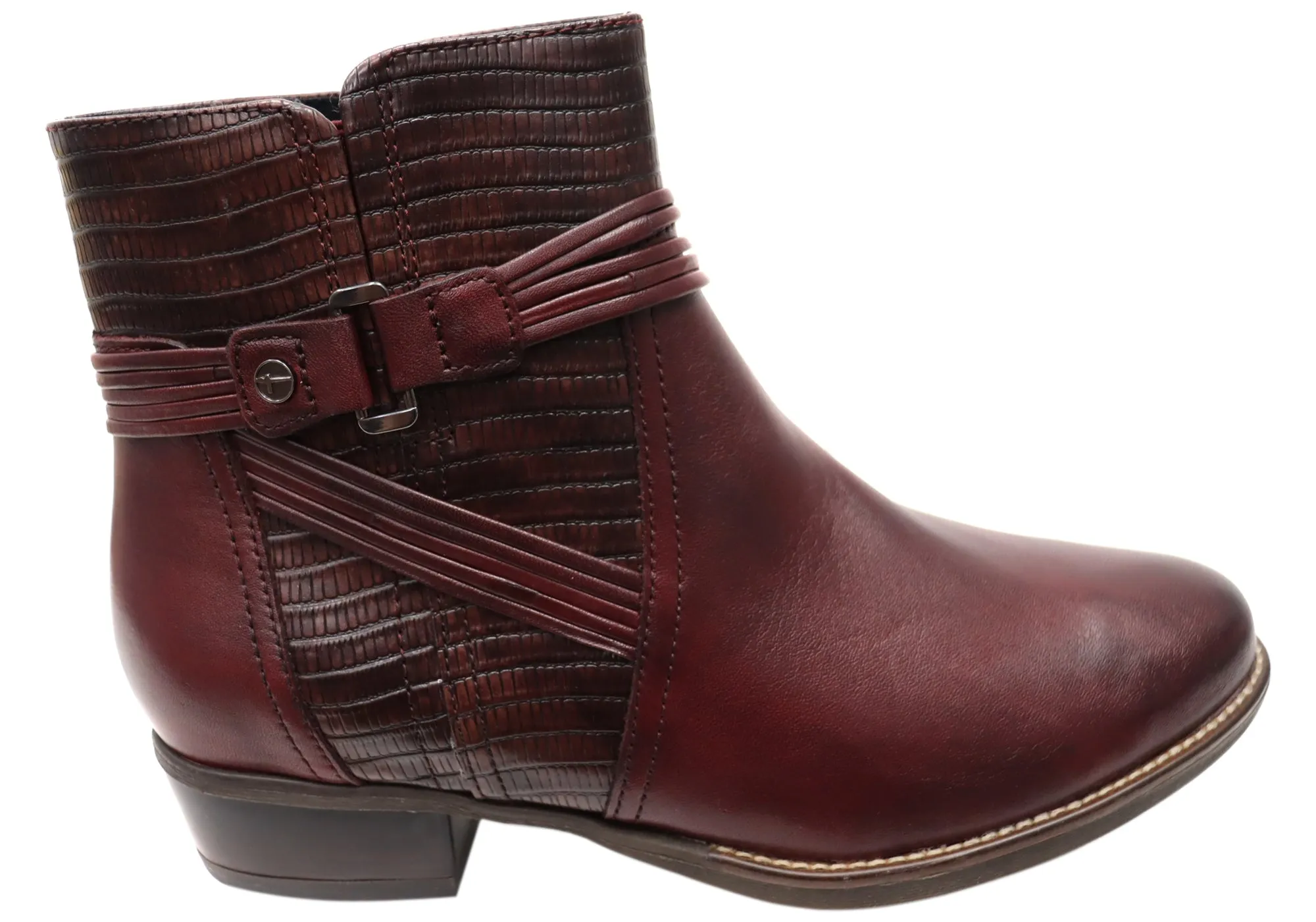Tamaris Ally Womens Comfortable Leather Low Heel Ankle Boots Everyday Pair