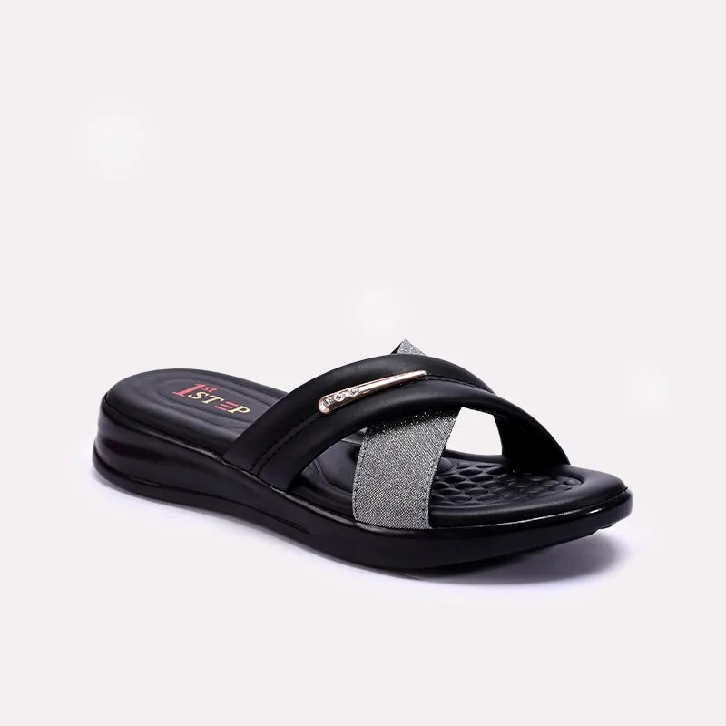 Black Comfy Casual Slippers 0412953 Skate Cool
