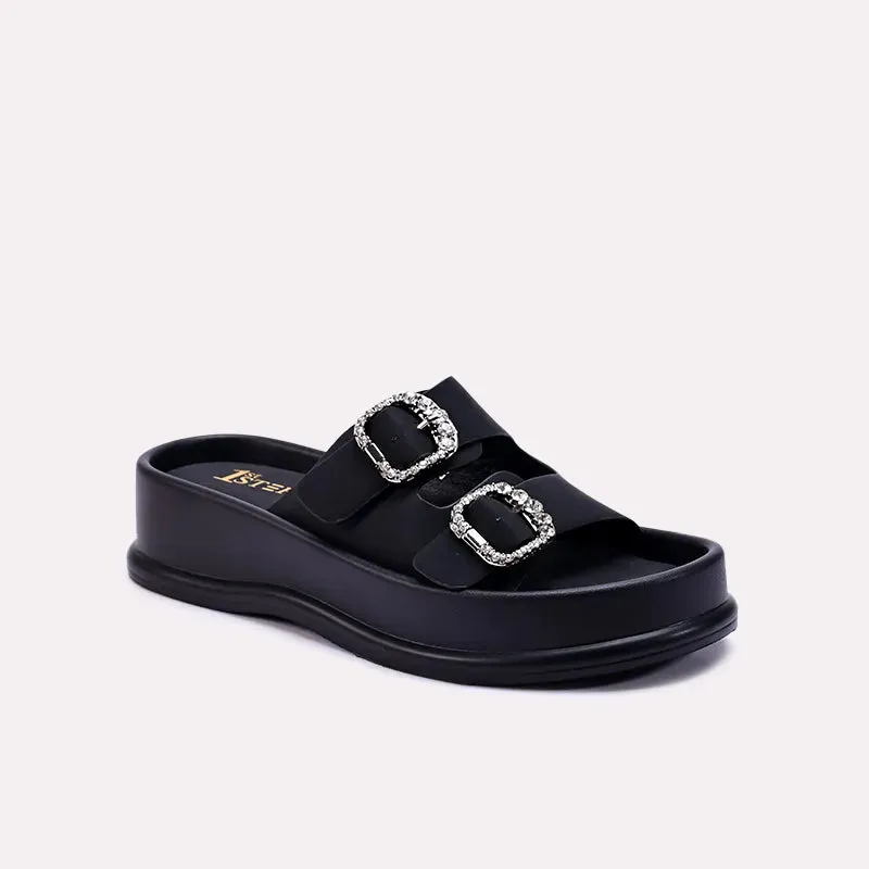 Elena Black Platform Slides 0412710 Comfort Run