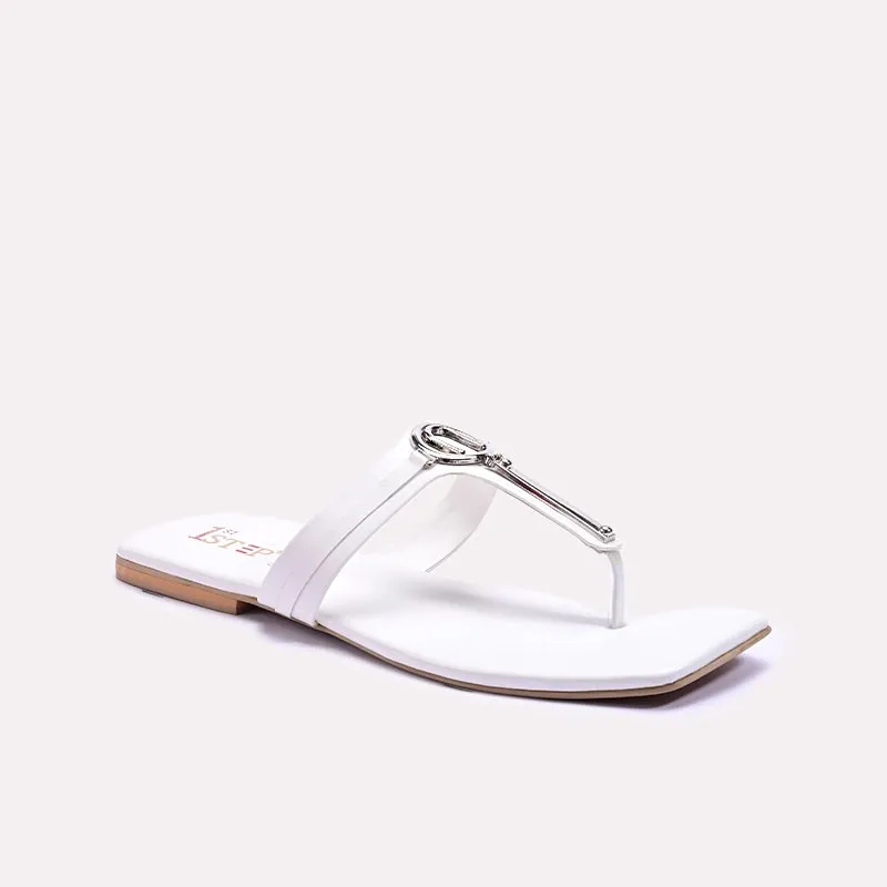 Road Long Palm Base White Casual Slippers 0412826