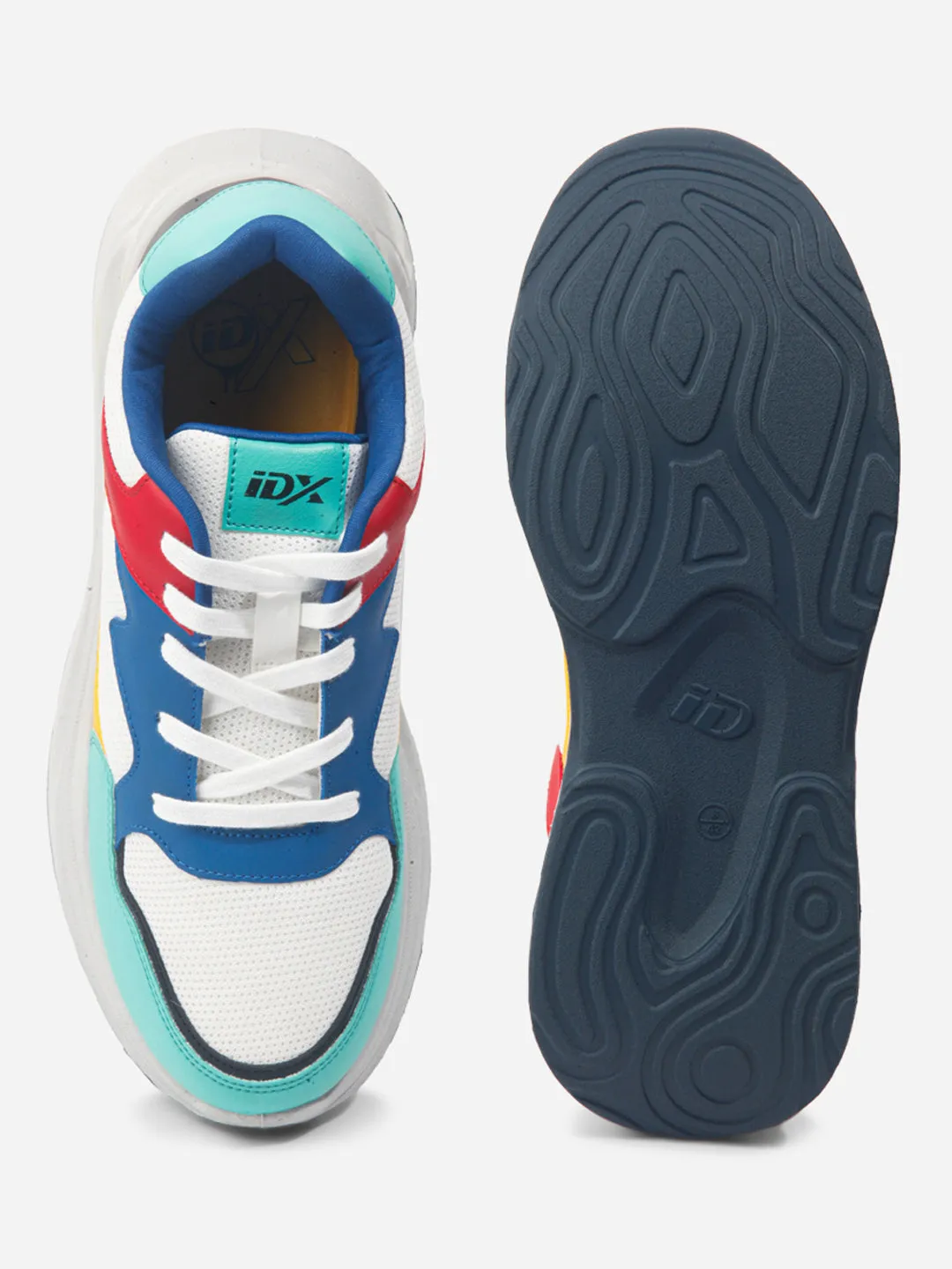 Style Motion Reflective Detailing Men's Colourblocked Lace Up Sneakers (IX1065)