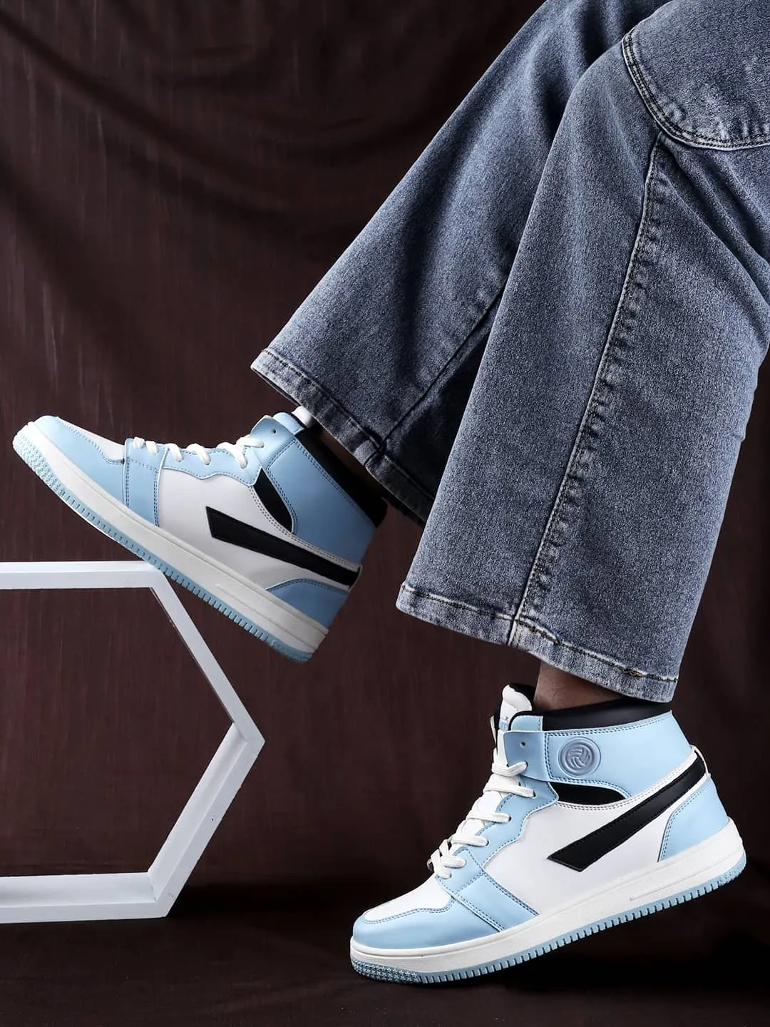 Bacca Bucci Femme High-Top Harmony SneakersElegant Pastel Blue and Pink Women's Lace-Ups Couple Pair