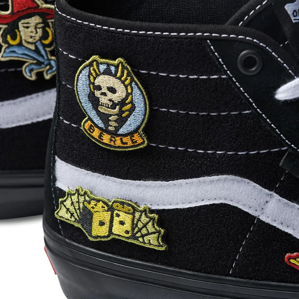 Sweat Resistant Standing Workers Injury Safe Vans Skate Sk8 Hi Decon - Elijah Berle Black/Black