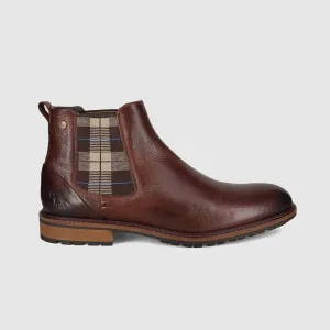 Fur Trim Stable Fit Faraday Chelsea Boots Dark Brown