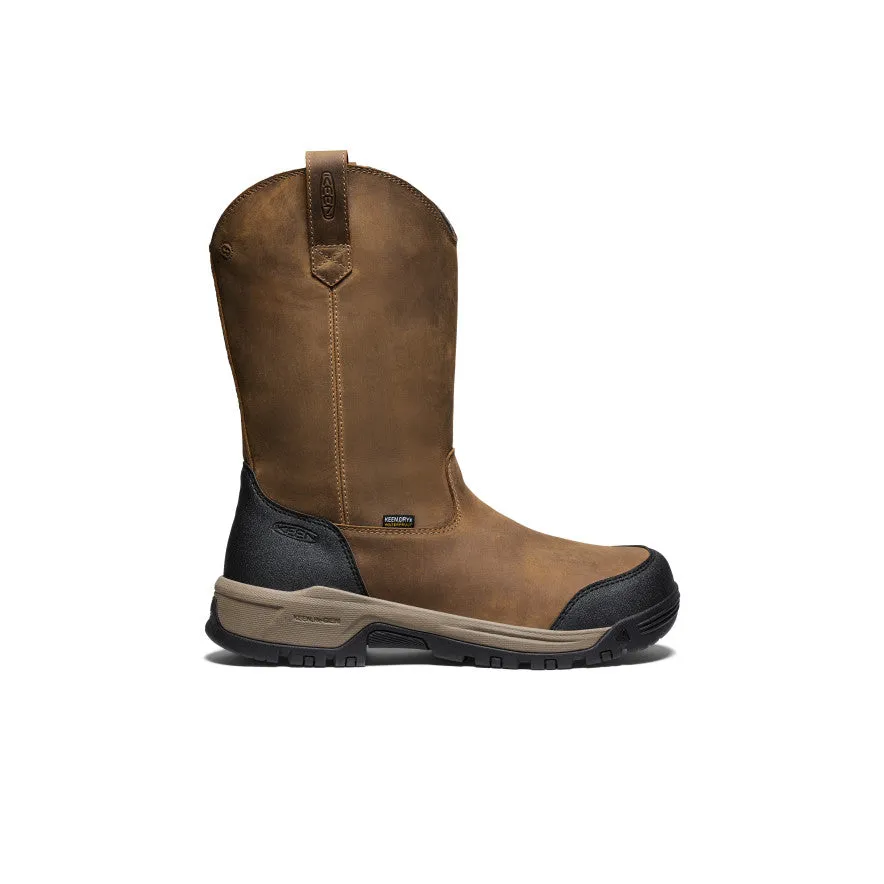 Path Free All Comfort Men's Evanston Pull-On Waterproof Boot (Soft Toe)  |  Bison/Black