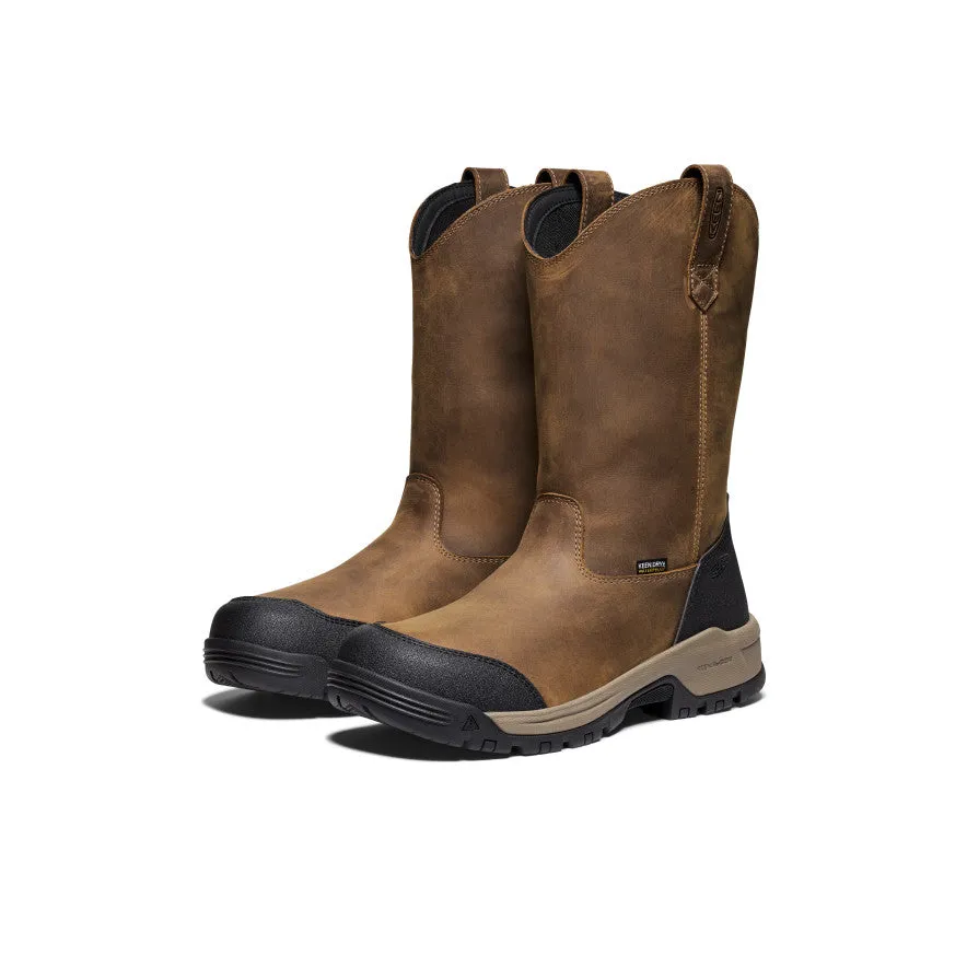 Men's Evanston Pull-On Waterproof Boot (Soft Toe)  |  Bison/Black shape fit