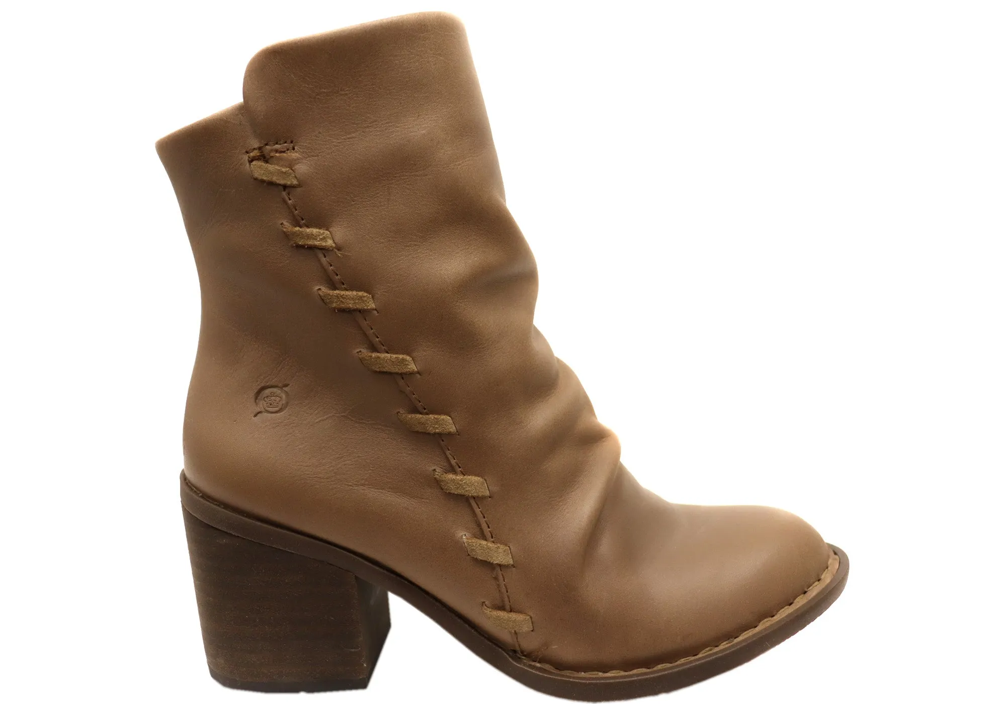 Long Hour Comfortable Stretch Born Toni Womens Comfortable Leather Mid Heel Ankle Boots