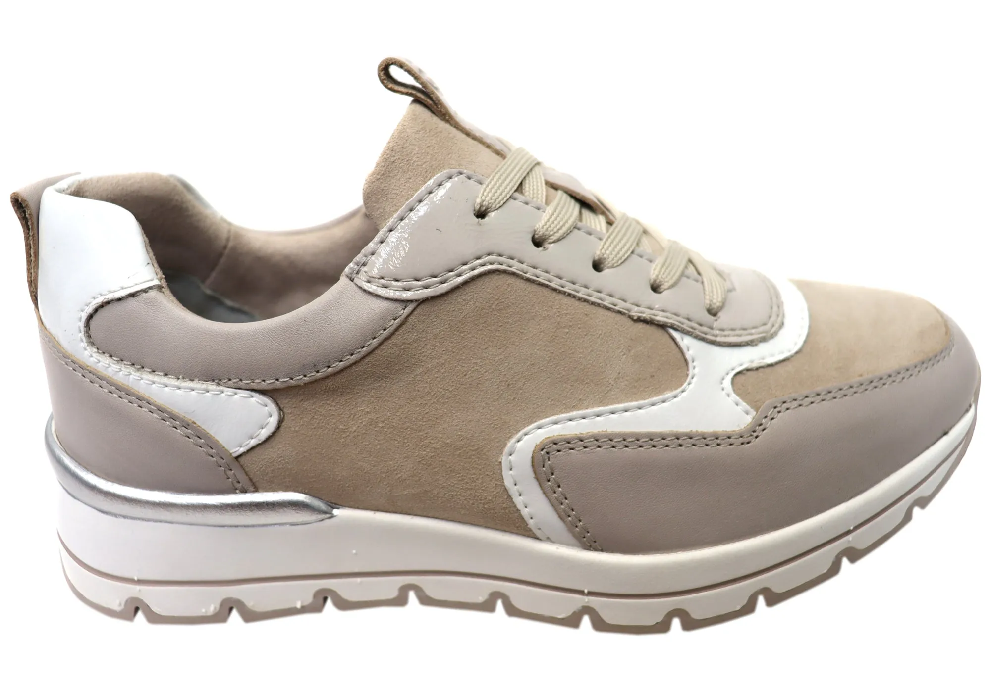 Tamaris Bahlia Womens Comfortable Leather Lace Up Casual Shoes Suede Warm