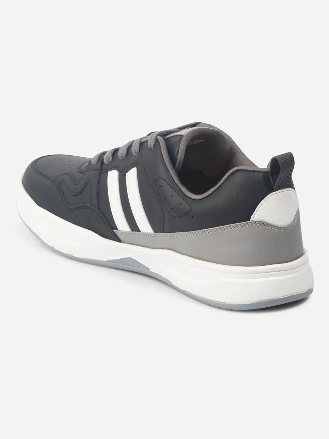 Men's Black Lace Up Sneakers (IX6017) Multi Density Sole Dynamic Motion