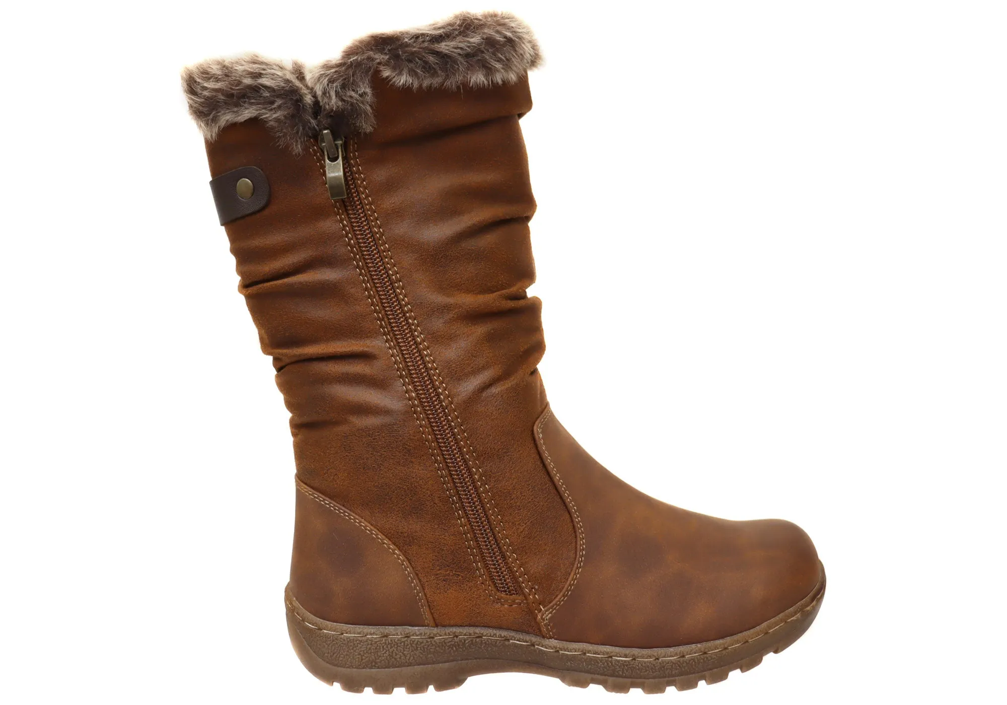 Cushioned Step Night Travel Soft Material CC Resorts Goose Womens Comfortable Mid Calf Boots
