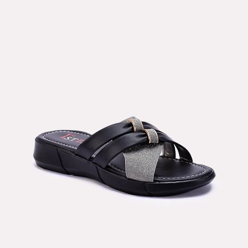 Seamless Fit Work Commute Black Comfy Casual Slippers 0413122