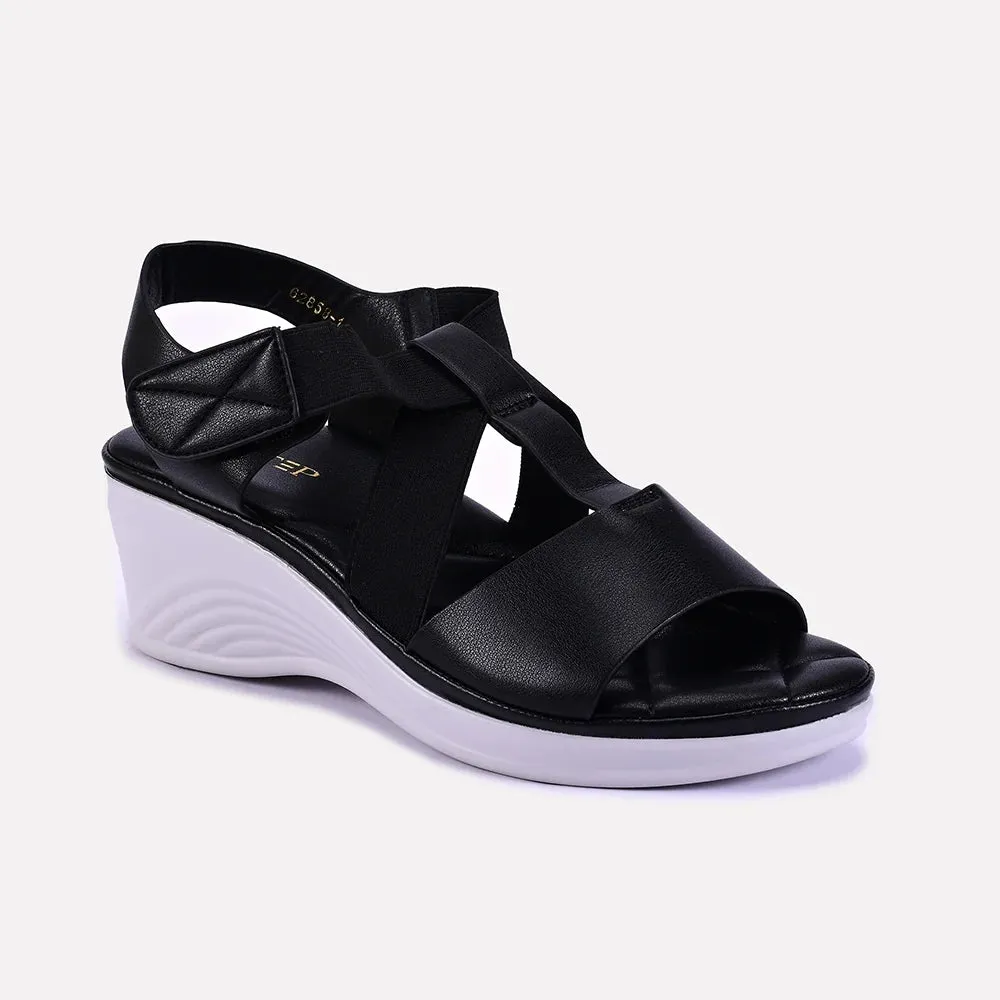 Beatrice Black Soft Casual Sandals 0421295 Memory Foam Casual Wear