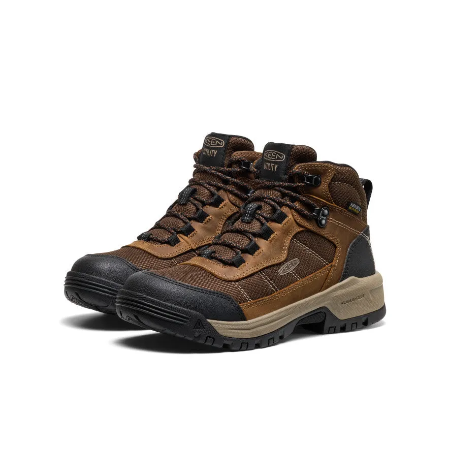 Busy Path Women's Skokie Waterproof Work Boot (Soft Toe)  |  Bison/Black