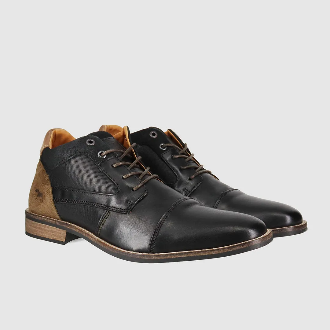 Dynamite Lace Up Boots Black Polyester Contoured Footbed