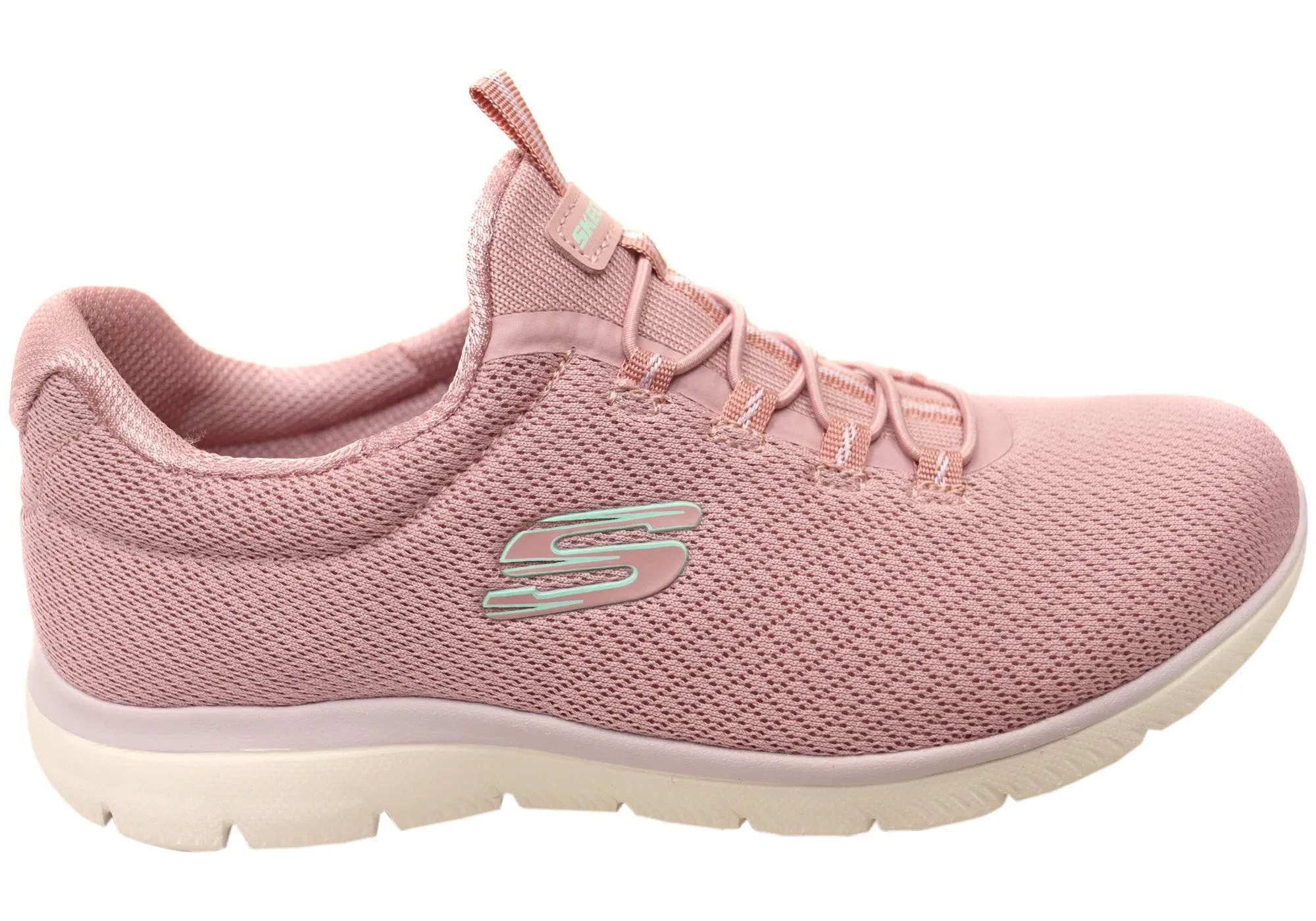Adaptive Harness System Side Grip Skechers Womens Summits Summer Blush Comfortable Slip On Shoes