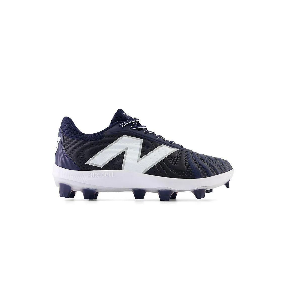 Stage Glow Storm Proof New Balance Men's FuelCell 4040 V7 Molded Baseball Cleats - Team Navy / Optic White - PL4040N7