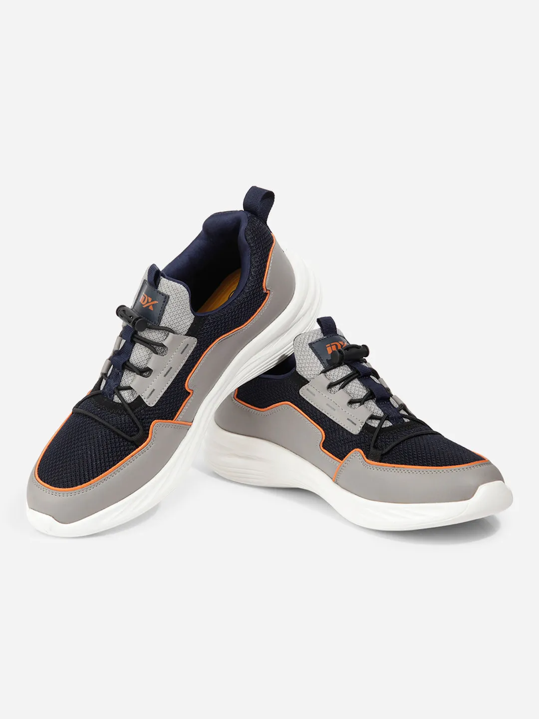 Ventilated Upper Men's Navy Grey Textured Mesh Sneakers IX7131