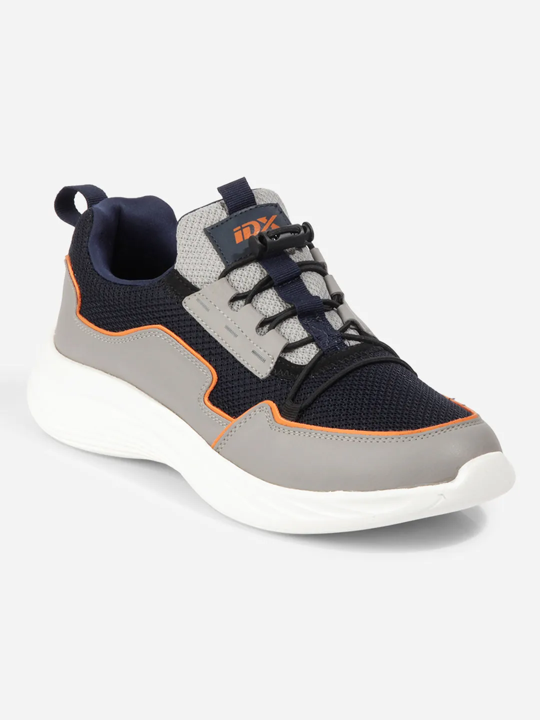 Men's Navy Grey Textured Mesh Sneakers IX7131 Lightweight Build
