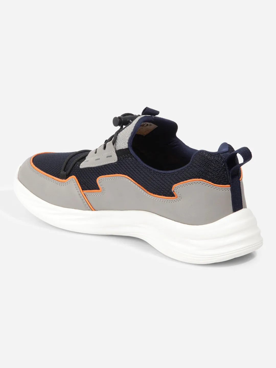 Padded Ankle Collar Men's Navy Grey Textured Mesh Sneakers IX7131